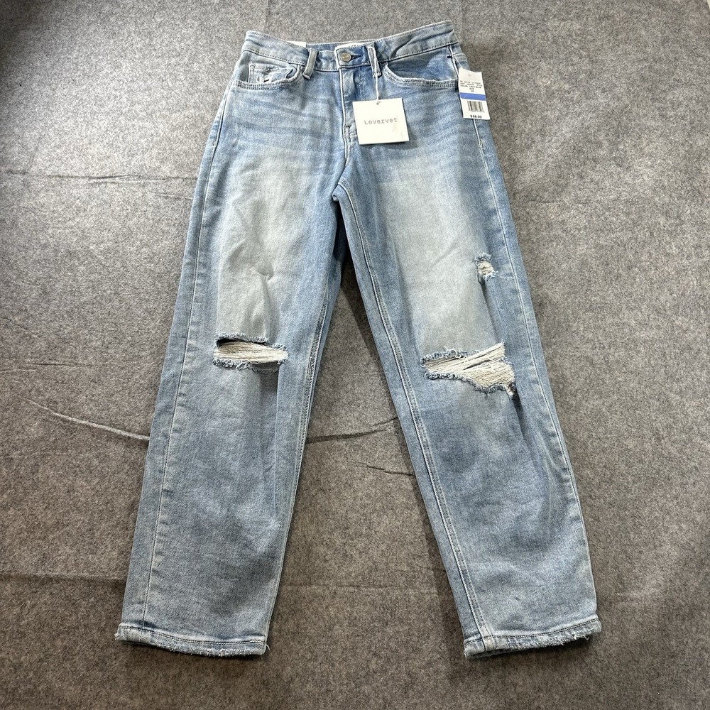 Lovervet By Vervet Jeans Womens 25/1 Barrel Leg Light Wash Denim Stretch